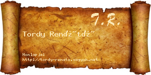 Tordy Renátó névjegykártya